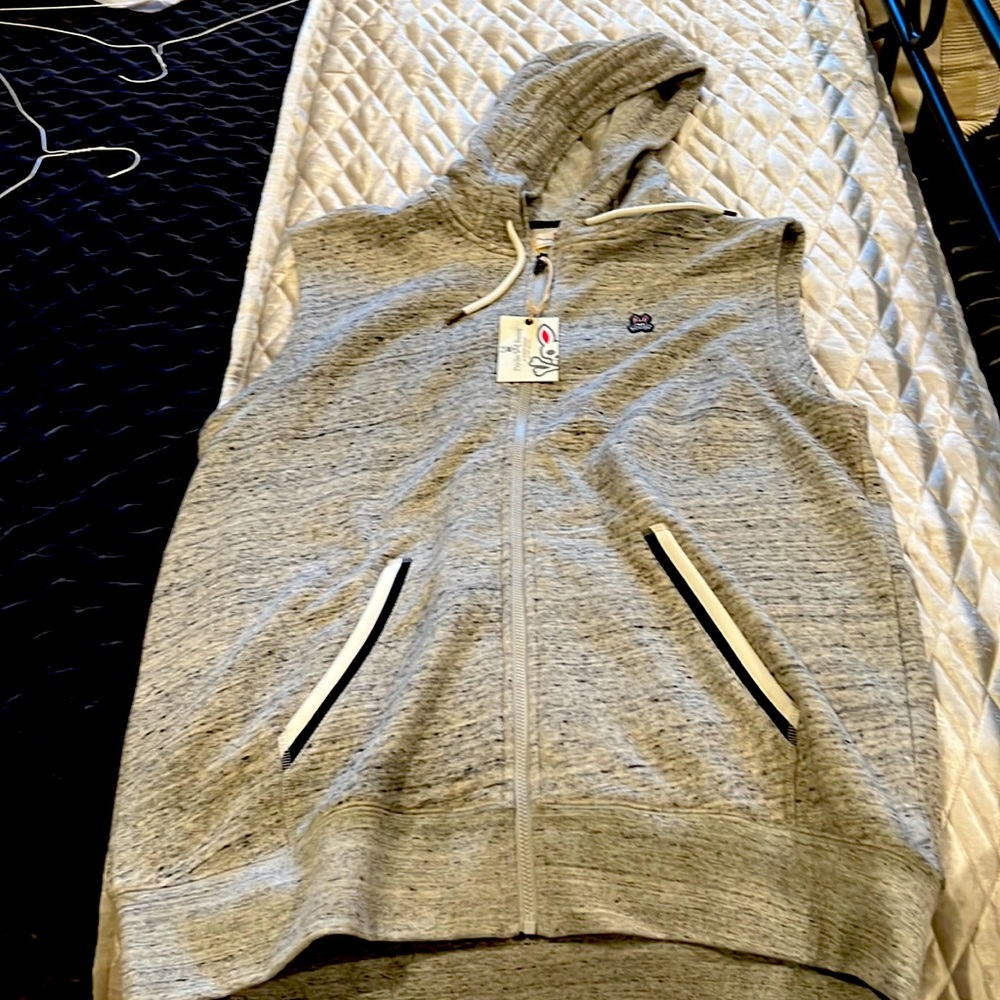 Psycho Bunny Gray Hooded Vest- Size XL/7